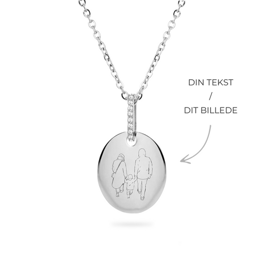 Personal Crystal Coin Halskæde Sølv