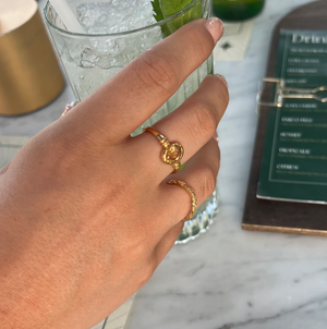 Viva Citrin Ring 18K Forgyldt