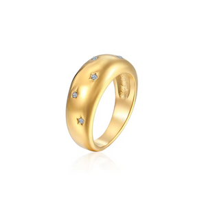 Chunky Star Dome Ring 18K Forgyldt