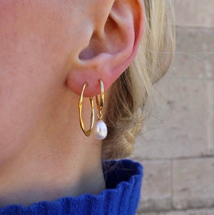 Single Milly Perle Ørering 18K Forgyldt