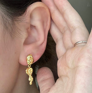 Melted Dangle Øreringe 18K Forgyldt