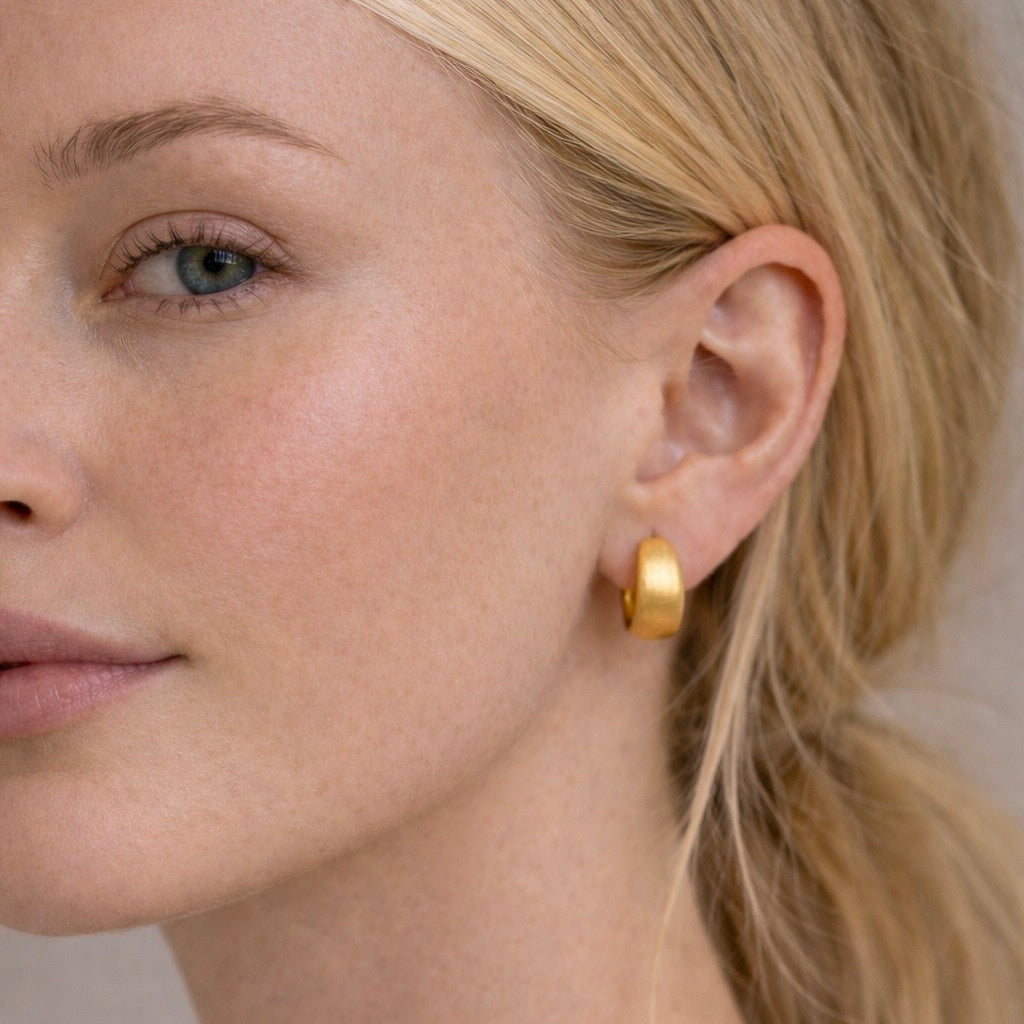 Siri Mat Hoops 18K Forgyldt