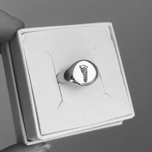 Personal Round Signet Ring Sølv