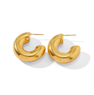 Chunky Hoops 18K Forgyldt