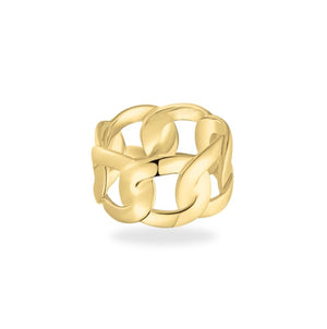 Chunky Panzer Ring 18K Forgyldt