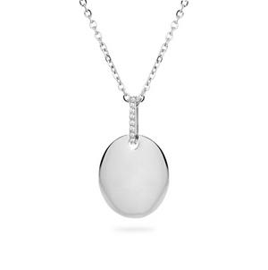 Crystal Coin Halskæde Sølv