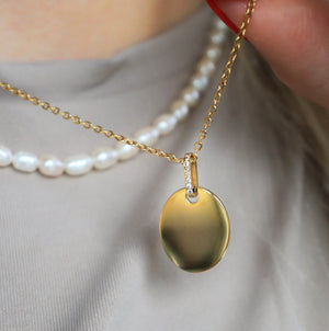 Personal Crystal Coin Halskæde 18K Forgyldt