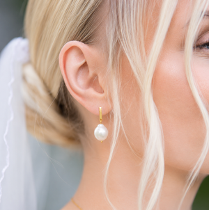 Emma Perle Øreringe 18K Forgyldt