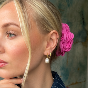 Emma Perle Øreringe 18K Forgyldt