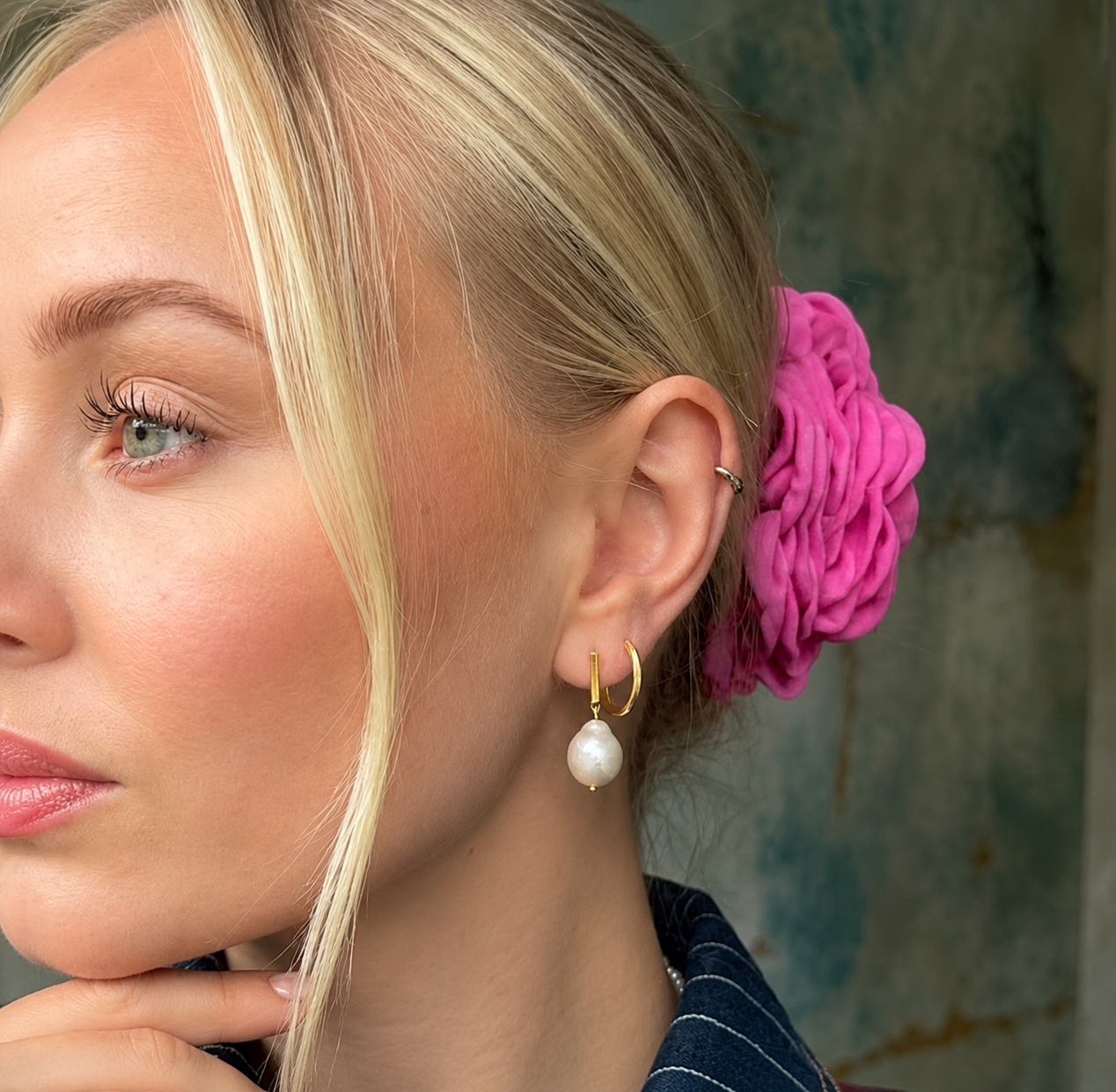 Emma Perle Øreringe 18K Forgyldt