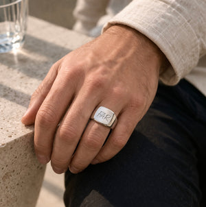 Personal Square Signet Ring Sølv