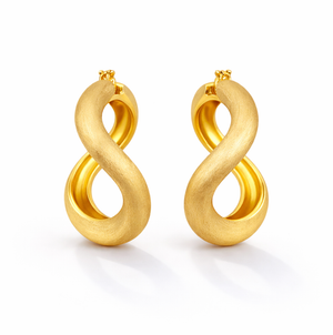 Wavey Mat Hoops 18K Forgyldt