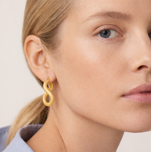 Wavey Mat Hoops 18K Forgyldt