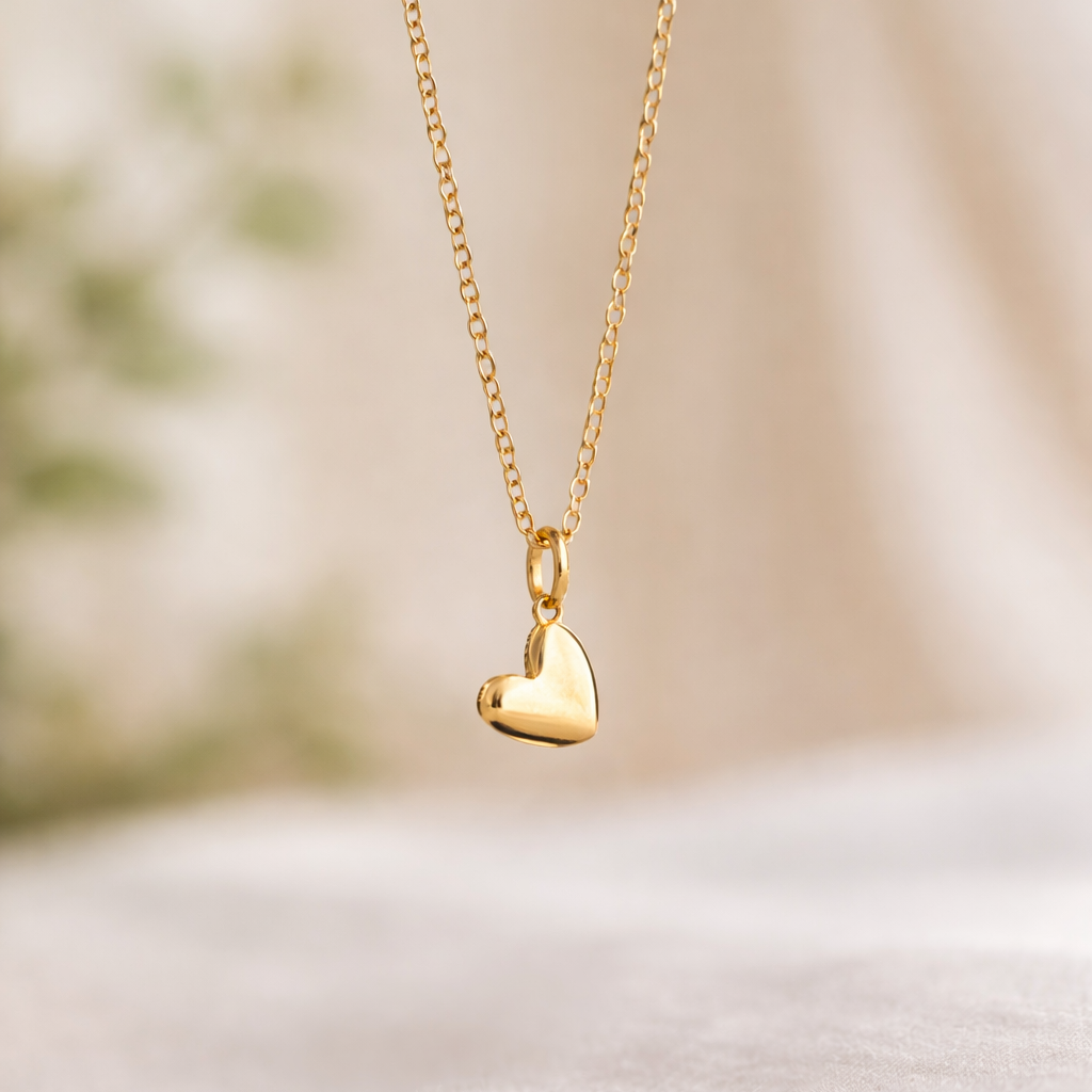 Personal Dainty Hjerte Halskæde 18K Forgyldt