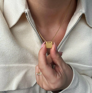 Personal Brushed Halskæde 18K Forgyldt