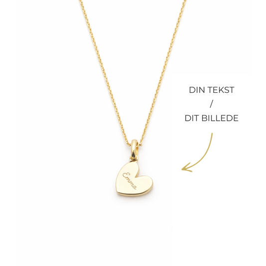 Personal Dainty Hjerte Halskæde 18K Forgyldt