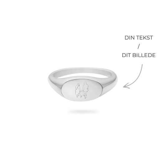 Personal Oval Signet Ring Sølv
