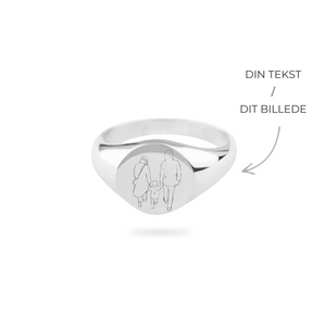 Personal Round Signet Ring Sølv