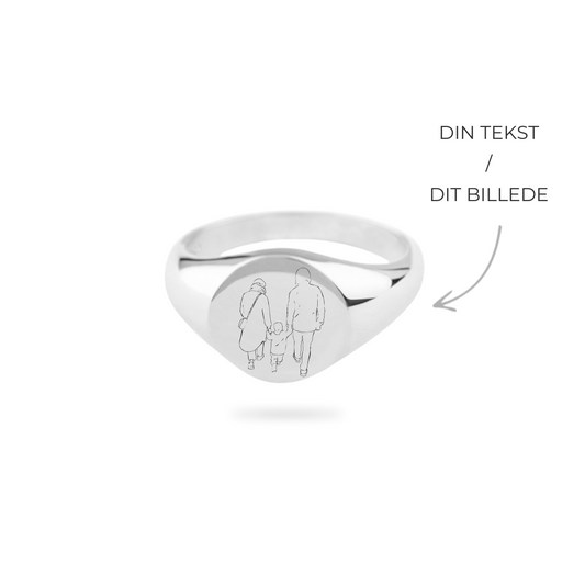 Personal Round Signet Ring Sølv