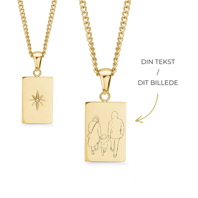 Personal Star Halskæde 18K Forgyldt