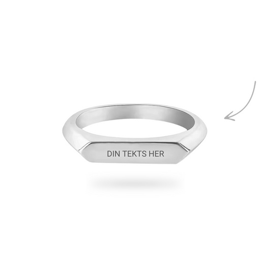 Personal Thin Signet Ring Sølv