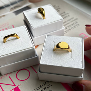 Personal Round Signet Ring 18K Forgyldt