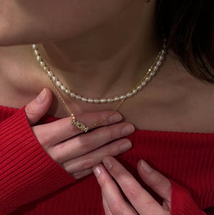 Camille Perle Halskæde 18K Forgyldt