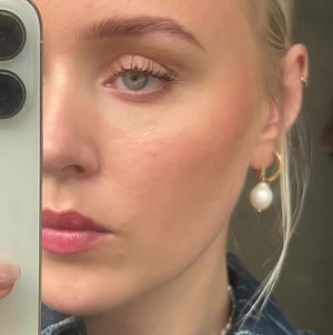 Emma Perle Øreringe 18K Forgyldt