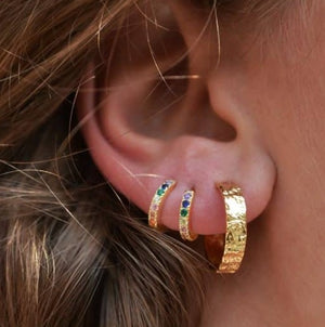 Single Mini Rainbow Hoop 18K Forgyldt