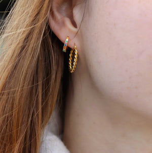 Rainbow Hoops 18K Forgyldt