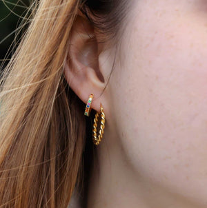 Single Rainbow Hoop 18K Forgyldt