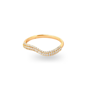 Crystal Wave Ring 18K Forgyldt