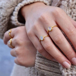 Empowerment Ring Månesten 18K Forgyldt