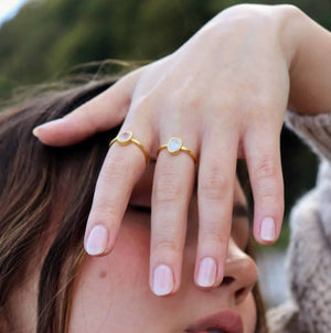 Empowerment Ring Månesten 18K Forgyldt