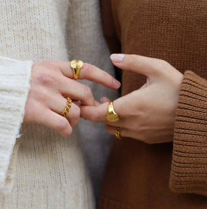Sunlight Signet Ring 18K Forgyldt