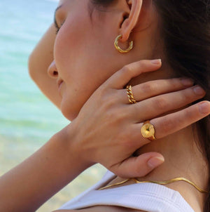 Sunlight Signet Ring 18K Forgyldt
