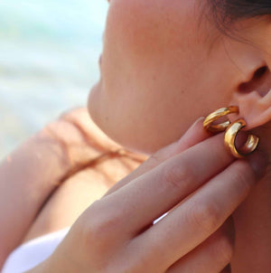 Single Twist Ørering 18K Forgyldt