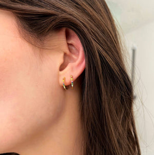 Rainbow Hoops 18K Forgyldt
