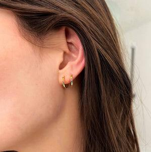 Single Rainbow Hoop 18K Forgyldt