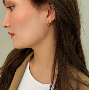 Rainbow Hoops 18K Forgyldt