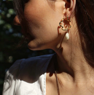 Curly Amara Øreringe 18K Forgyldt