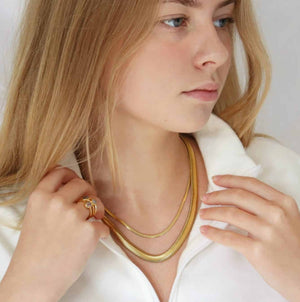 Wide Snake Chain 18K Forgyldt