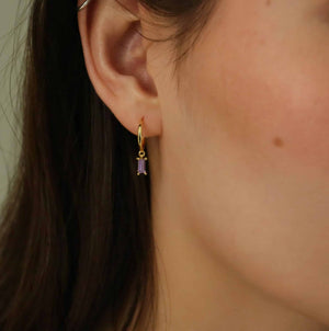 Monnik Purple Øreringe 18K Forgyldt
