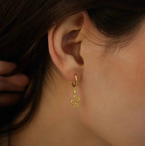 Ayla Snake Øreringe 18K Forgyldt