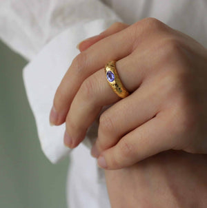 Ocean Eye Ring 18K Forgyldt
