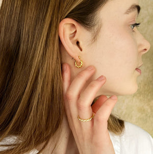 Struktur Hoops 18K Forgyldt