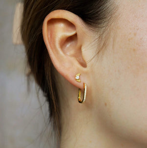 Single Crystal Hoop 18K Forgyldt