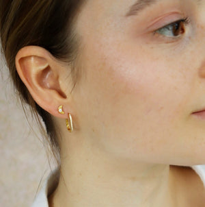 Single Crystal Hoop 18K Forgyldt