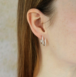 Single Crystal Hoop 925S Sølv