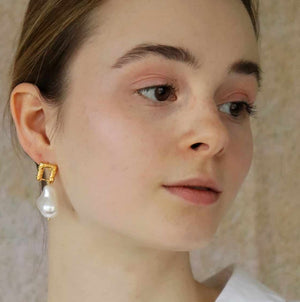 Kollektionsprøve Perle Øreringe 18K Forgyldt